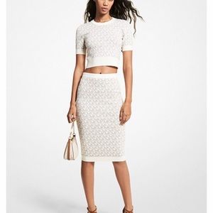 Michael Kors Stretch Knit Logo Skirt & Top set